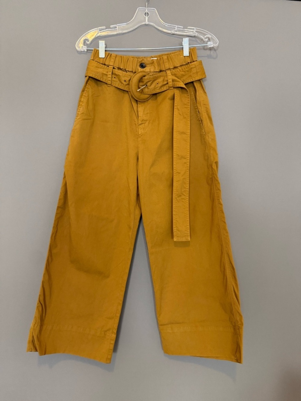 Proenza Schouler White Label Belted Wide Leg Cropped Pants Brown Quiet Luxury 0 - Picture 2 of 12